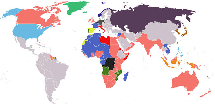 MAPPA DEGLI IMPERI COLONIALI